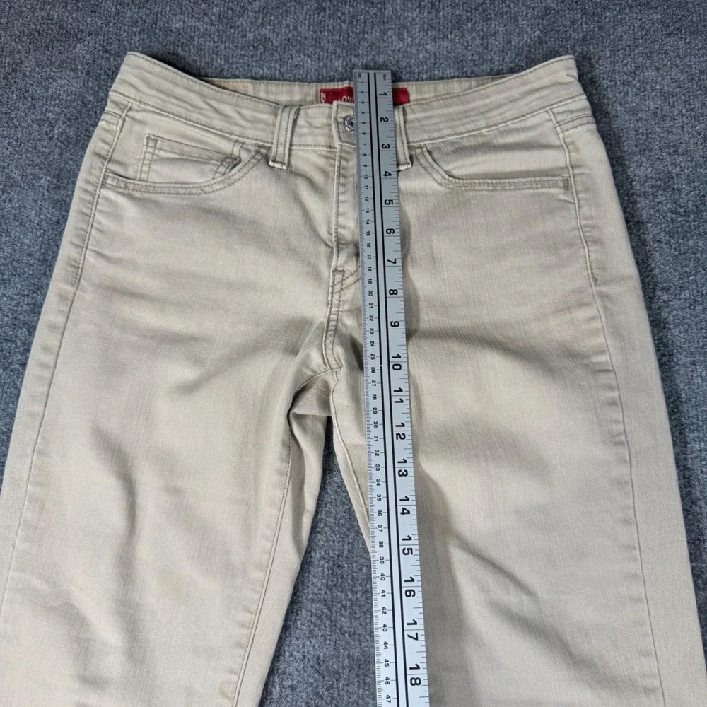 Levis 519 Low Flare Jeans Tan Khaki Stretch Denim Pants Size 7JR S Womens Y2K